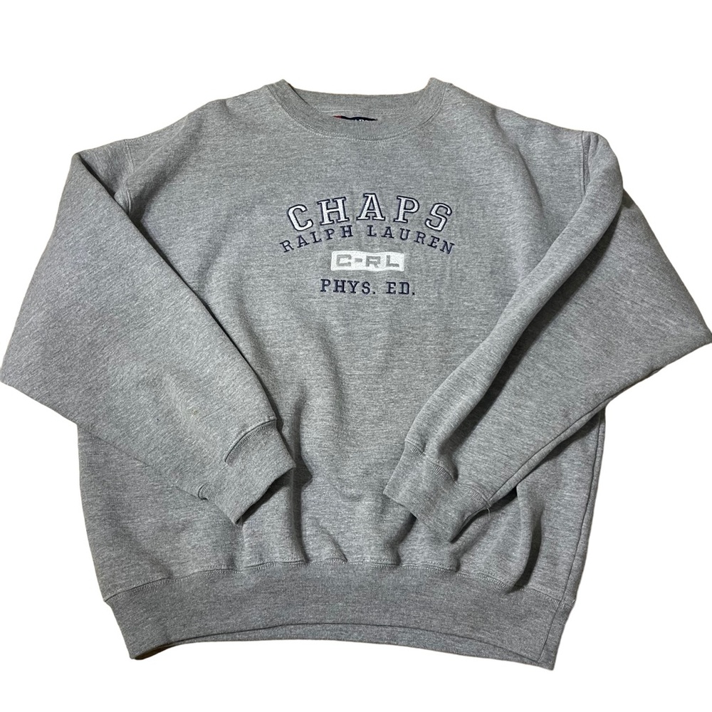 VINTAGE Ralph Lauren Chaps Sweater Adult Large Gray Mens 90s